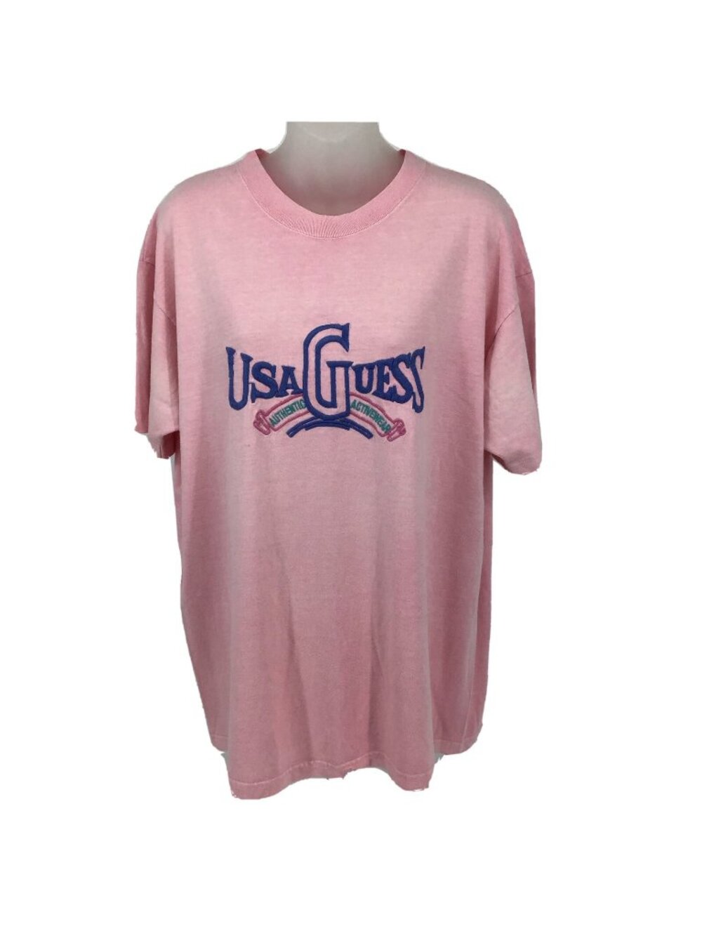 Vtg Guess by Georges Marciano Adult U.S.A Guess Embroidered Pink Blue Sz OS 90's